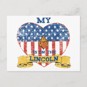 Carte Postale Mon coeur est sur le Lincoln