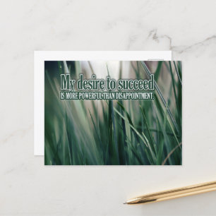 Carte Postale "Mon désir de réussir" Motivation Affirmation