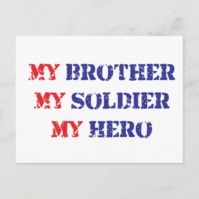 Carte Postale Mon frère, mon soldat, mon héros (Devant)