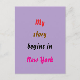 Carte Postale Mon histoire commence à New York