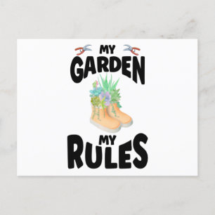Carte Postale Mon Jardin Mes Règles Boites En Caoutchouc Jardin
