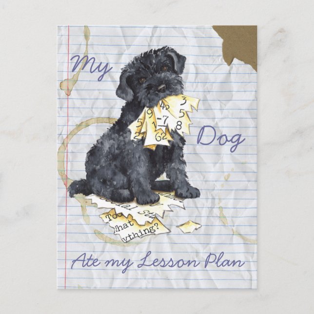 Carte Postale Mon Kerry a mangé mon plan de leçon (Devant)