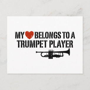 Carte Postale Mon lecteur de trompette de coeur