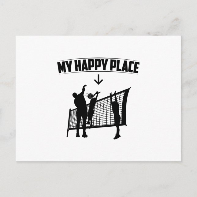 Carte Postale Mon lieu favori | Idée cadeau du joueur de volleyb (Devant)