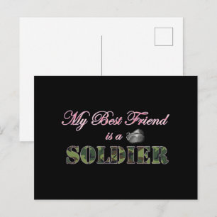 Carte Postale Mon meilleur ami est un soldat - Épouse militaire