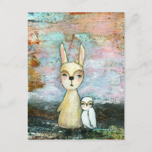 Carte Postale Mon Meilleur Ami, Lapin Bébé, Chouette Bébé Art Ab