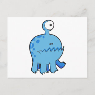 Carte Postale mon monstre cyclope bleu
