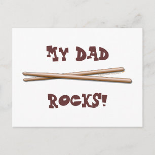 Carte Postale Mon père tire des baguettes pour le père batteur