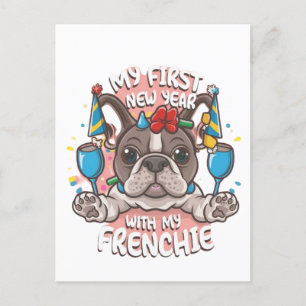 Carte Postale Mon premier Nouvel An Avec Mon Chien À Balles Fran
