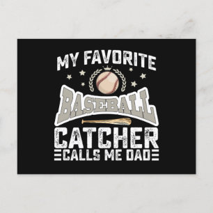 Carte Postale Mon receveur de baseball préféré m'appelle papa pè