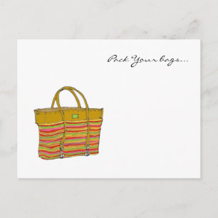 Carte Postale Mon sac, Pack tes sacs...