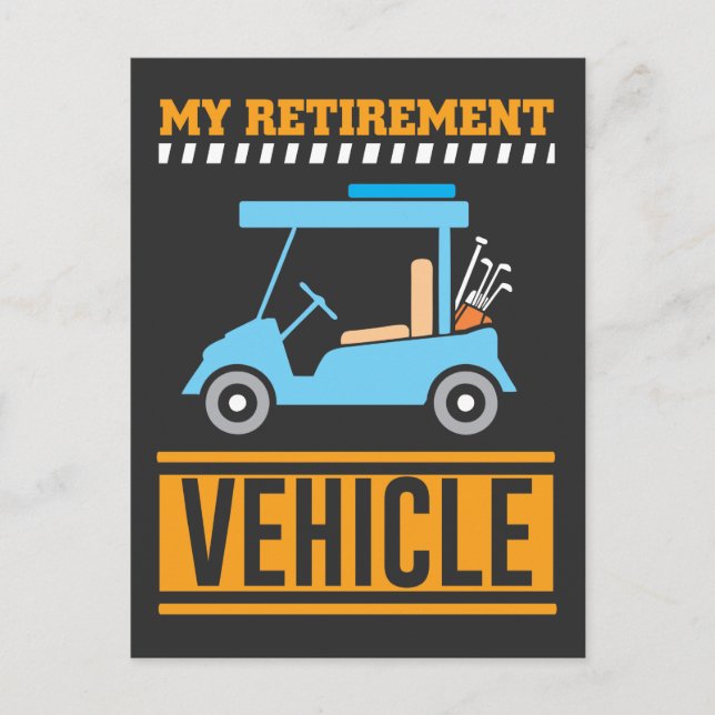 Carte Postale Mon véhicule de retraite Funny Golf Car Pensioner (Devant)