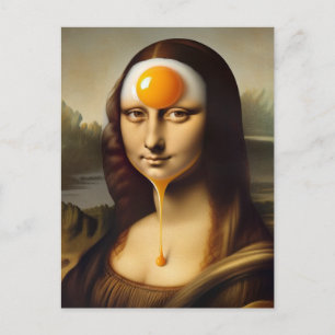 Carte Postale Mona avec un oeuf sur son visage