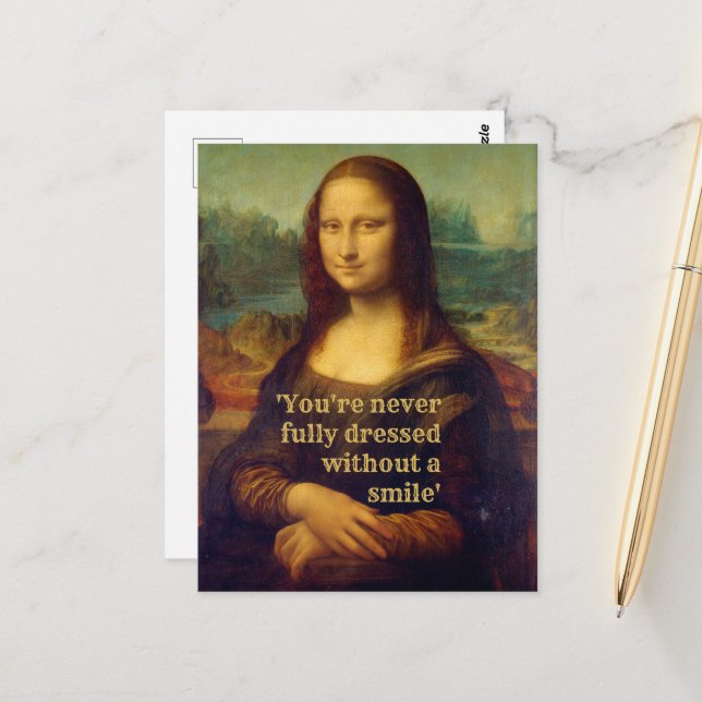 Carte Postale Mona Lisa (Devant/Arrière en situation)