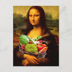 Carte Postale Mona Lisa aime les légumes