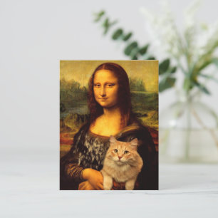 Carte Postale Mona Lisa avec un chat (fourrure de chat) Amateurs
