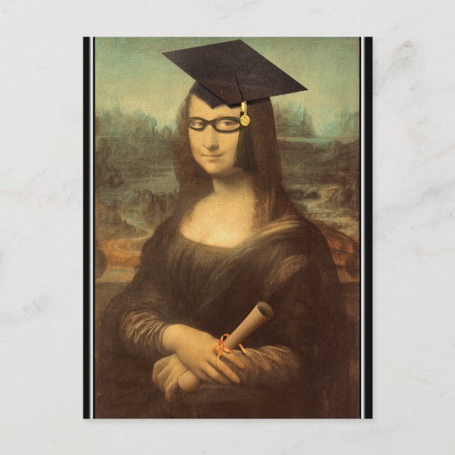 Carte Postale Mona Lisa Casquette de troisième cycle (Devant)