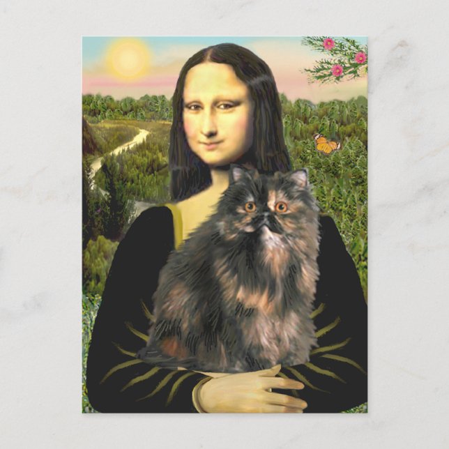 Carte Postale Mona Lisa - Chat de Calico persan (Devant)