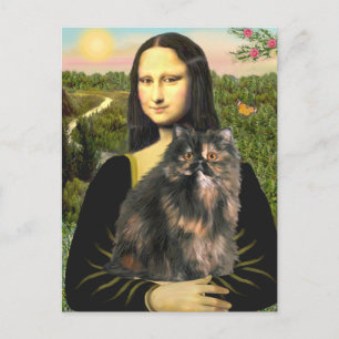 Carte Postale Mona Lisa - Chat Perse Calico