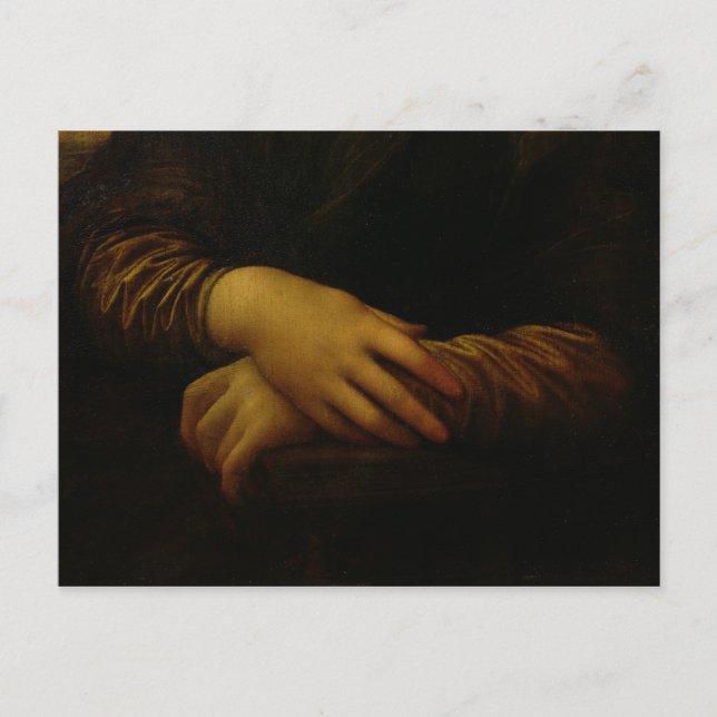 Carte Postale Mona Lisa, détail de ses mains, c.1503-06 (Devant)