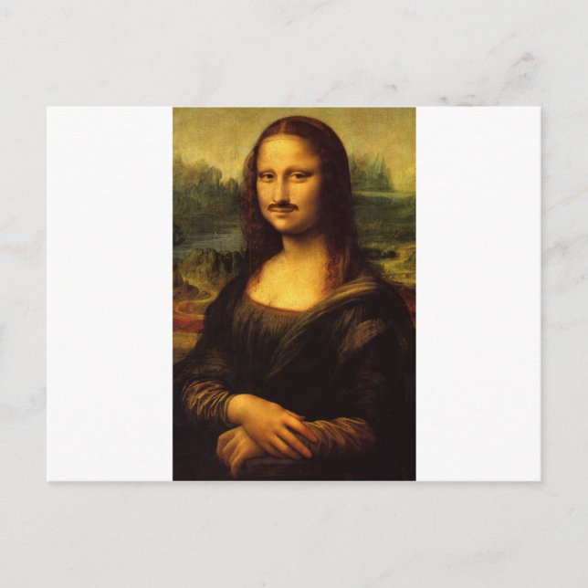 Carte Postale mona lisa moustache (Devant)