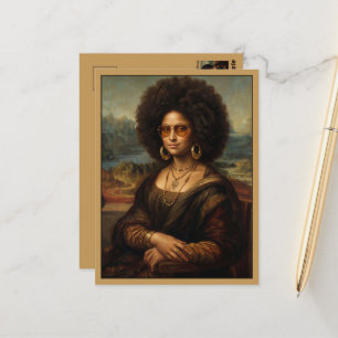 Carte Postale Mona Lisa noire cool