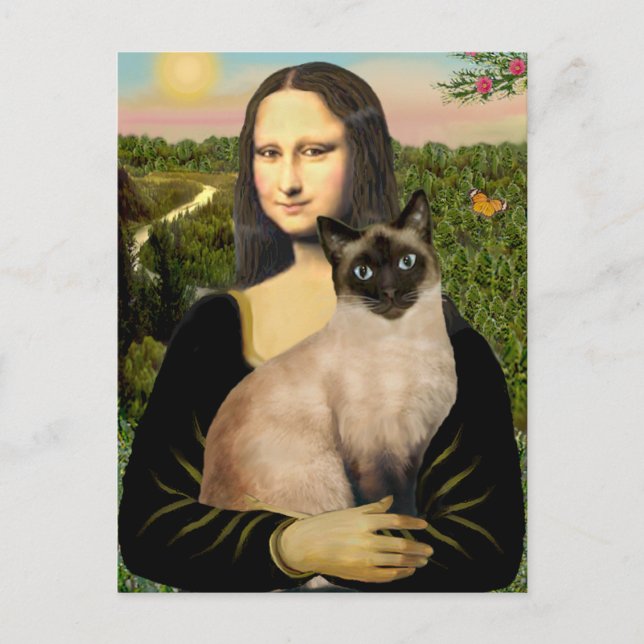 Carte Postale Mona Lisa - Seal Point Chat siamois (Devant)