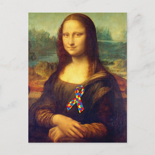 Carte Postale Mona Lisa With Puzzle (Devant)