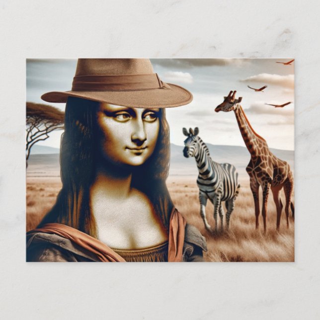 Carte Postale Mona se met en safari (Devant)