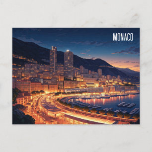 Carte Postale Monaco Monte Carlo la nuit