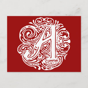 Carte Postale Monarchia White Letter "A"