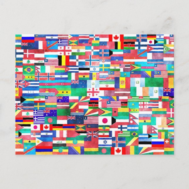 Carte Postale Monde des drapeaux (Devant)