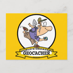 CARTE POSTALE MONDE LE PLUS GRAND GEOCACHER HOMMES CARTOON
