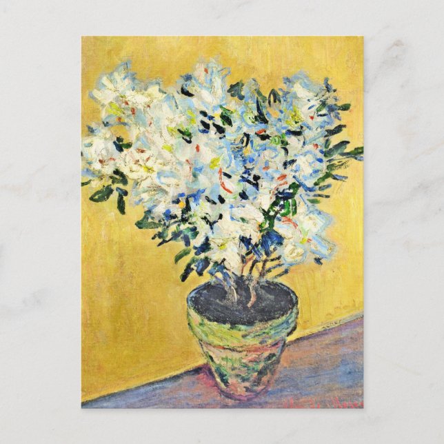 Carte Postale Monet - Azalées blanches dans un pot,  (Devant)