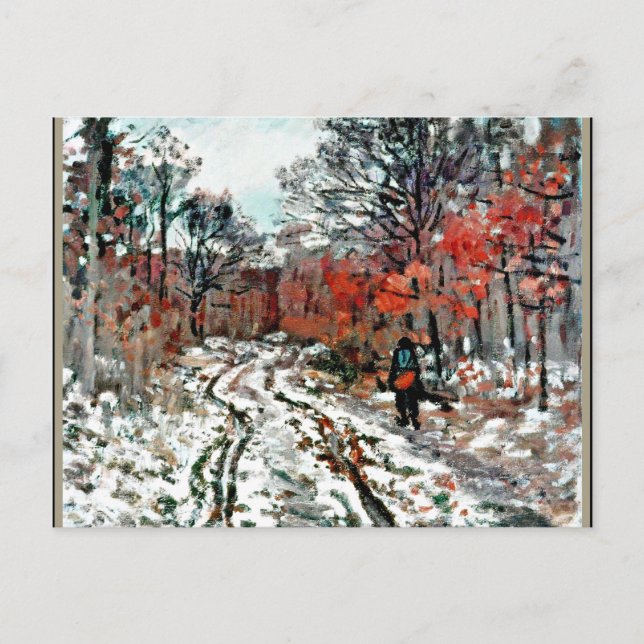 Carte Postale Monet - Chemin à travers la forêt, Effet neige (Devant)