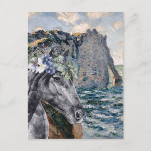 Carte Postale Monet Cliff of Aval & Black Horse Compilation