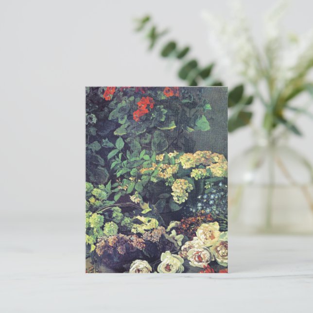 Carte Postale Monet - Fleurs printanières (Debout devant)