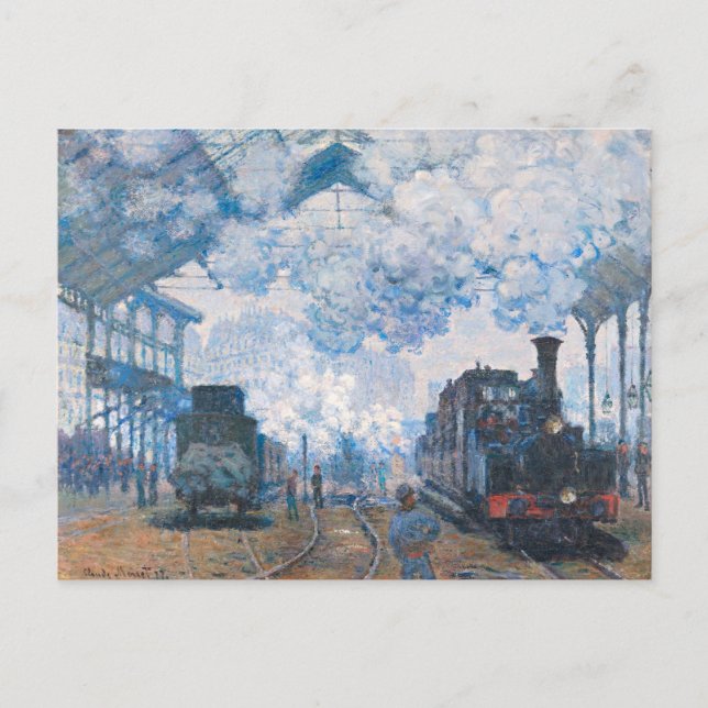 Carte Postale Monet - Gare Saint-Lazare, Arrivée du train (Devant)