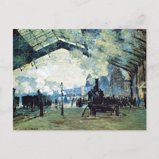 Carte Postale Monet - Gare Saint-Lazare, Train Normande, (Devant)