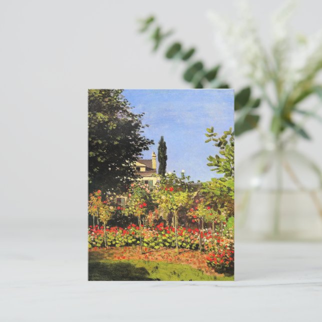 Carte Postale Monet - Jardin en fleurs (Debout devant)