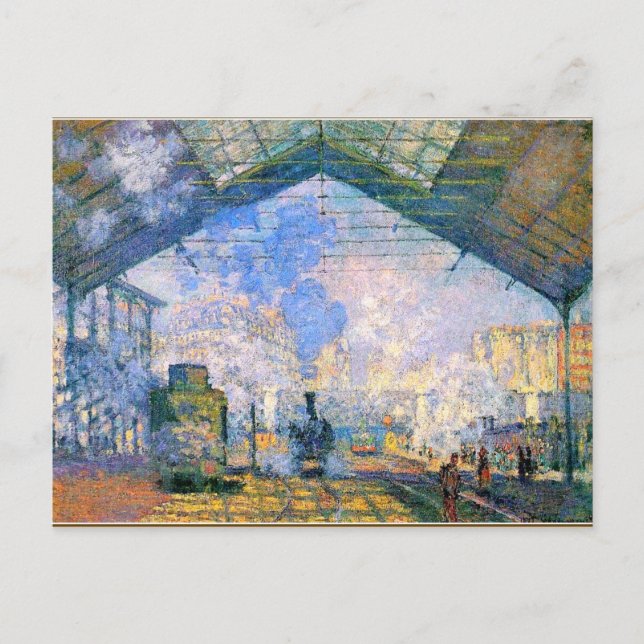 Carte Postale Monet - La gare Saint-Lazare, art (Devant)