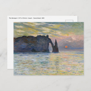 Carte Postale Monet - Le Manneport, Falaise à Etretat, coucher d