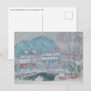 Carte Postale Monet - Norvège, Village de Sandviken dans la neig