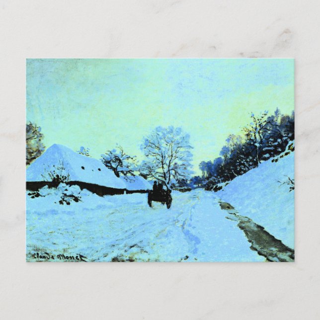 Carte Postale Monet - Panier sur la neige (Devant)