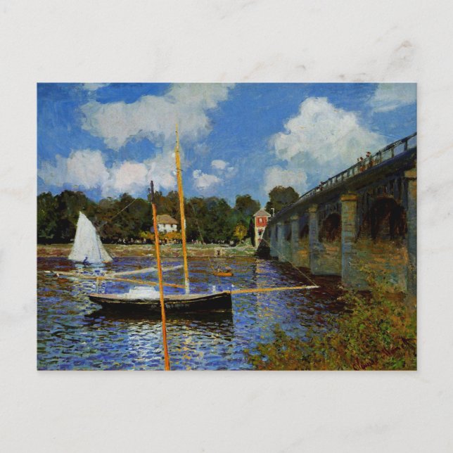Carte Postale Monet - Pont routier à Argenteuil (Devant)