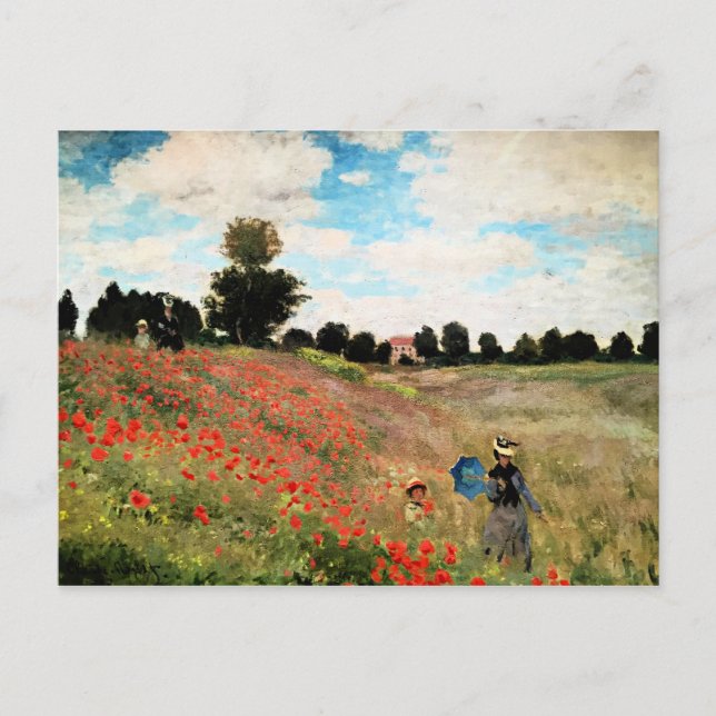 Carte Postale Monet - Poppies sauvages près d'Argenteuil, les be (Devant)