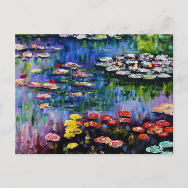 Carte postale Monet Purple Water Lys (Devant)