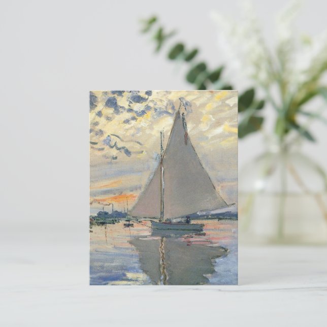 Carte Postale Monet Sailboat Français Impressionnisme Art classi (Debout devant)