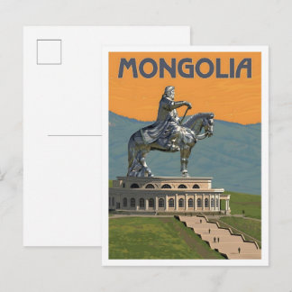 Carte Postale Mongolie Art Voyage Rétro