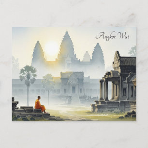 Carte Postale Monk à Angkor Wat Cambodia Sunrise